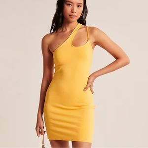 Abercrombie & Fitch Asymmetrical One-Shoulder Ponte Mini Dress